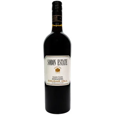 12 Bottle Case Sobon Estate Cougar Hill Amador County Zinfandel 2021 w/ Shipping Included