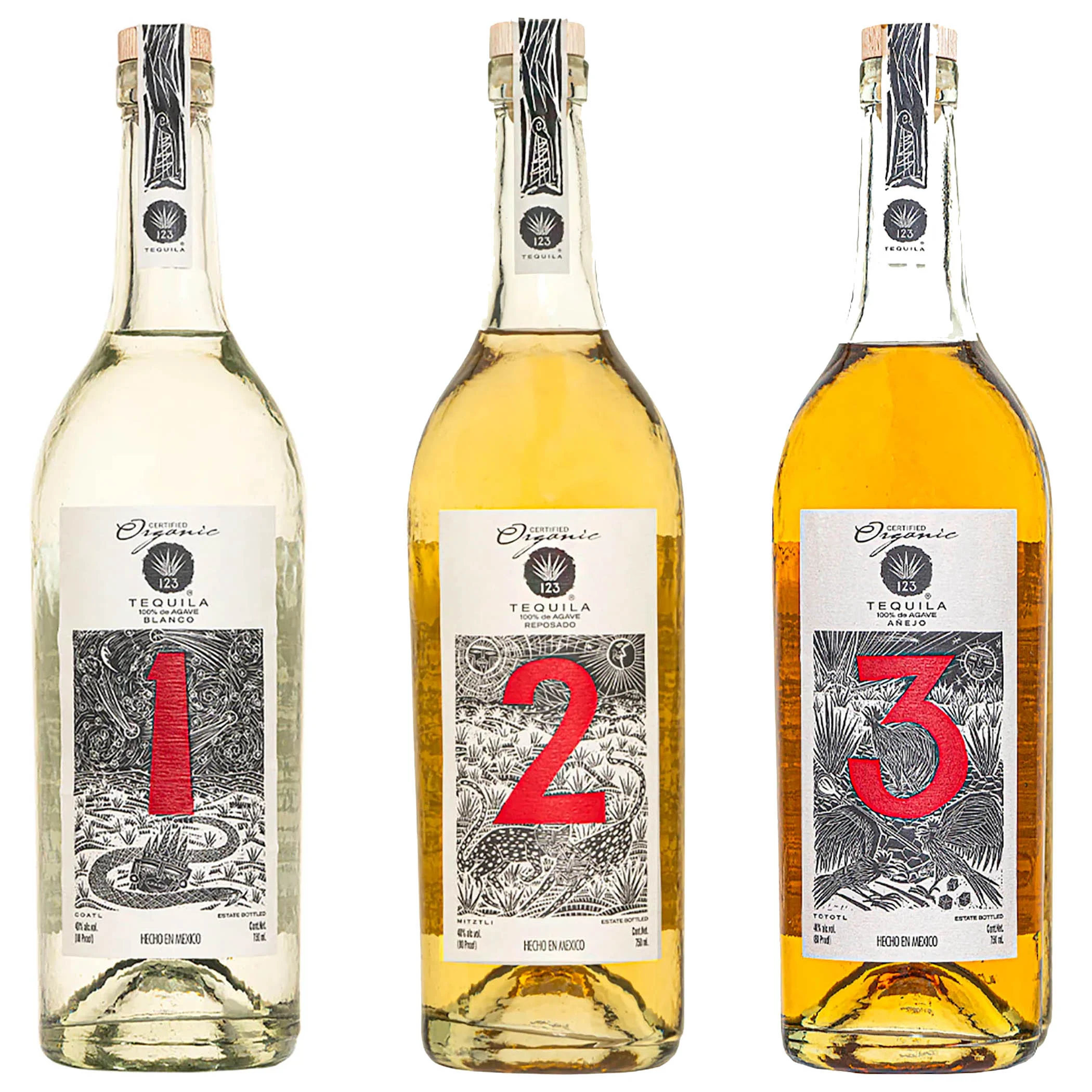 123 Blanco, Reposado, & Anejo Tequila Value Bundle