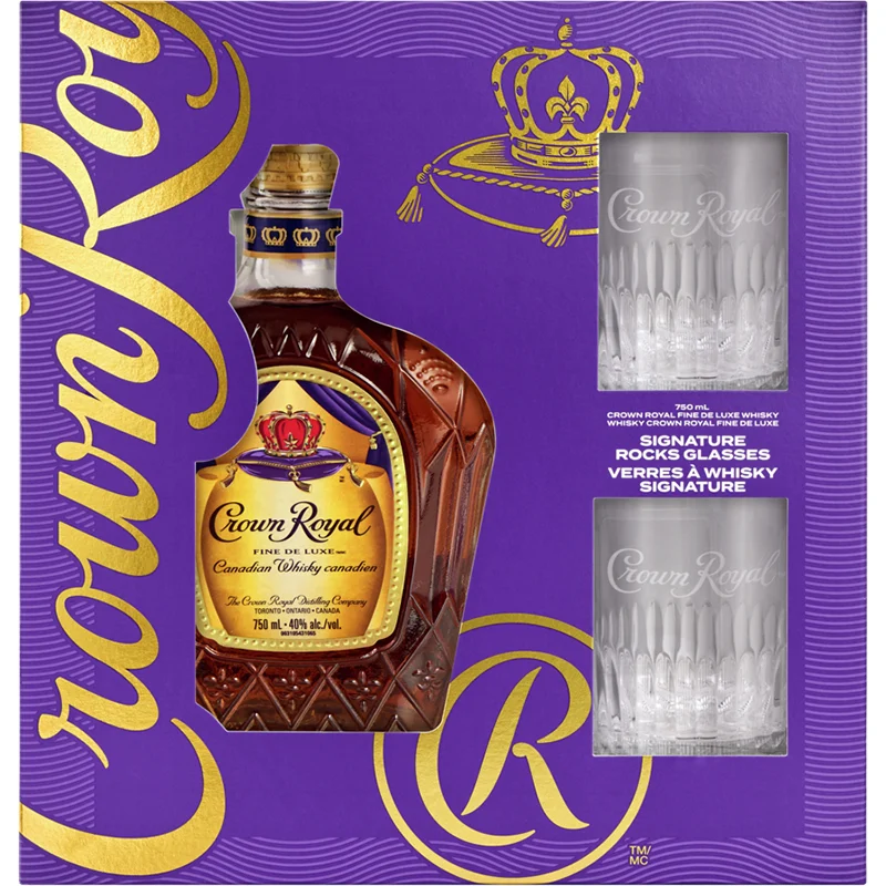 BCLIQUOR Crown Royal Gift W 2 Glasses