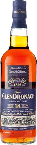 GLENDRONACH 18yr HIGHLAND SINGLE MALT SCOTCH WHISKY SHERRY CASK MATURED