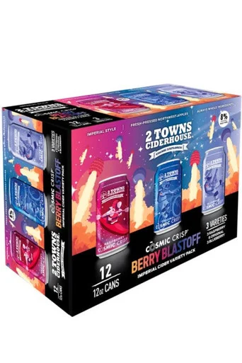 2 Towns Cosmic Crisp Berry Blastoff Imperial Cider Variety 12pk cans