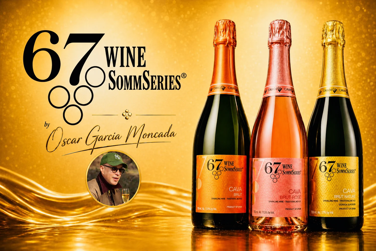 3 Bottles of 67 Wine Somm Series Cava Bundle