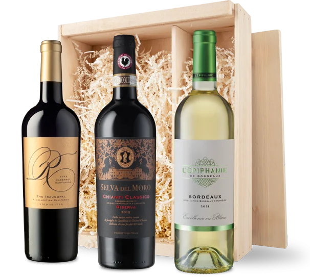 Classic Red & White Wines in Wood Gift Box 