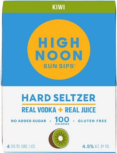 High Noon Kiwi Vodka Hard Seltzer (4-Pack) Cans