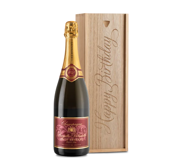 Champagne Réserve in "Happy Birthday" Wood Box 
