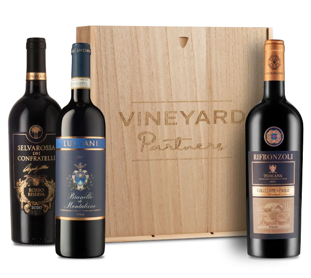 Fine Italian Reds Trio in Wood Box 
