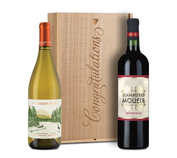 Premium Red & White in "Congratulations" Wood Gift Box 