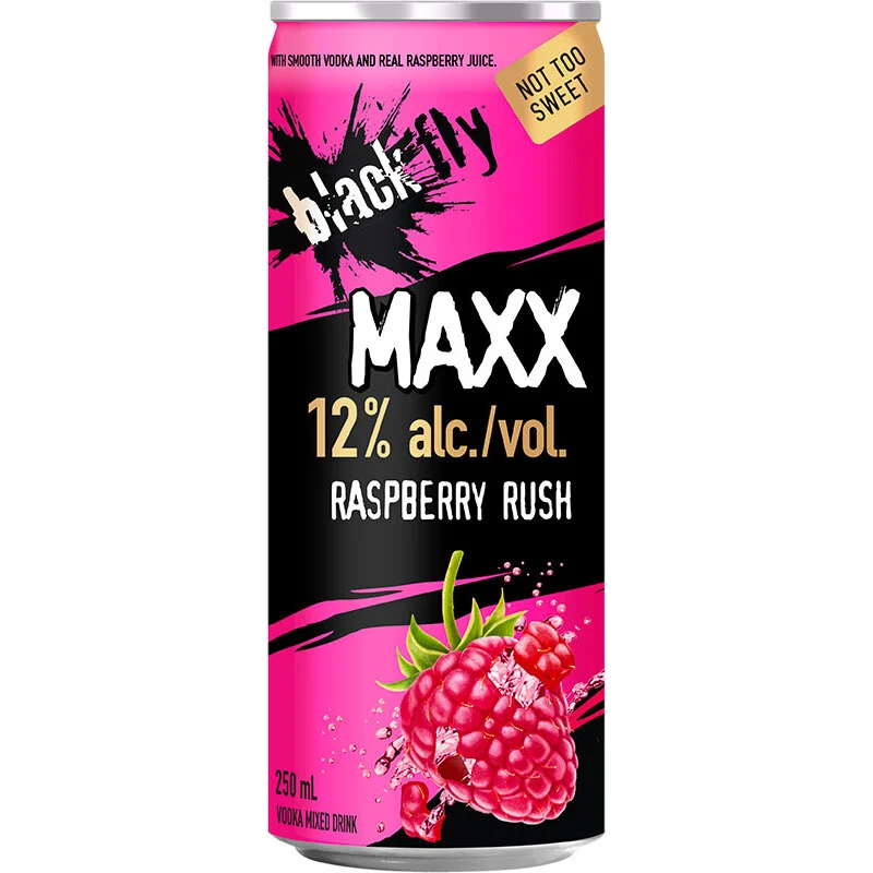 BCLIQUOR Black Fly - Maxx Raspberry Rush Can