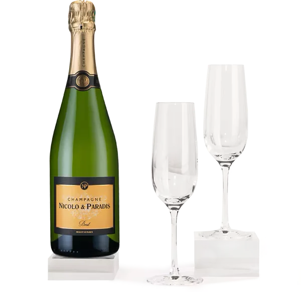 Champagne Nicolo et Paradis with 2 Flutes