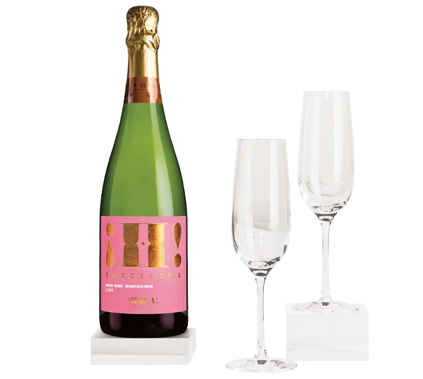 Stylish Sparkling Rosé + Flutes