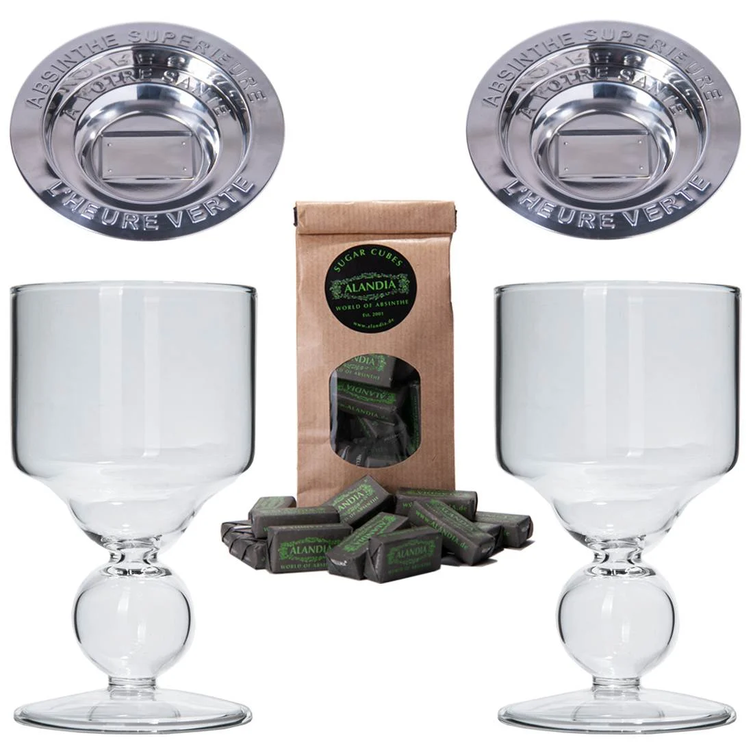 Absinthe Bubble Glasses Set Louche - Premium