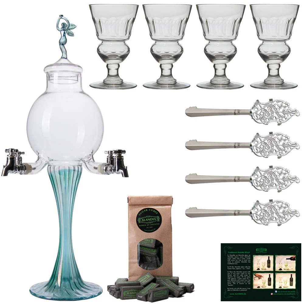Absinthe Fountain Set Boule Green Line - Premium