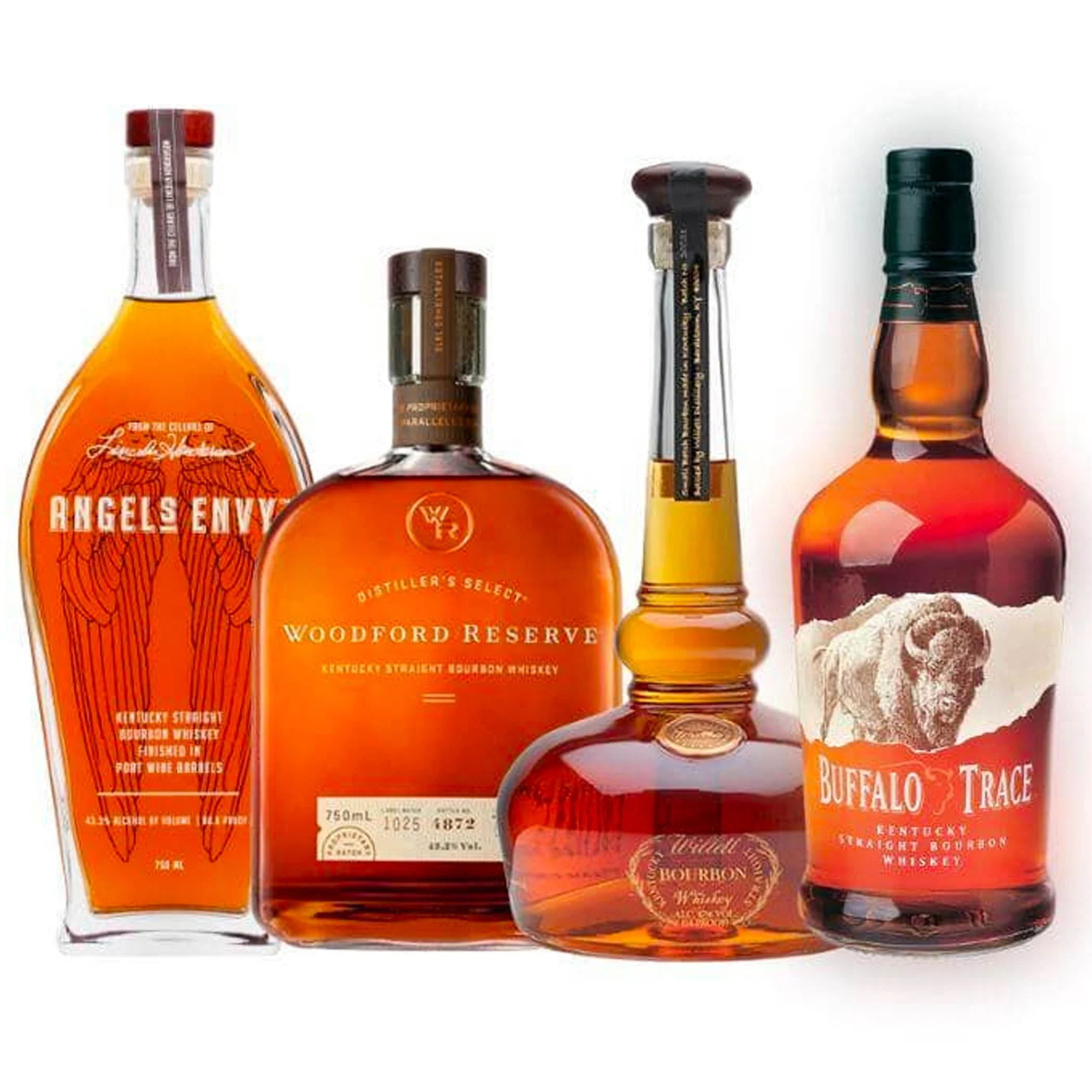 Angel's Envy, Woodford Reserve, Willett, & Buffalo Trace Value Bundle