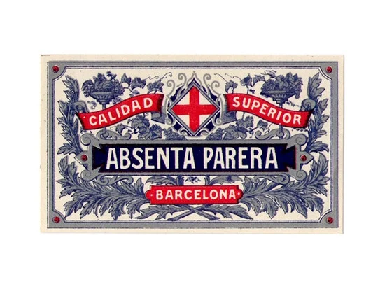 Antique Absenta Parera Mignonnette Absinthe Bottle Label