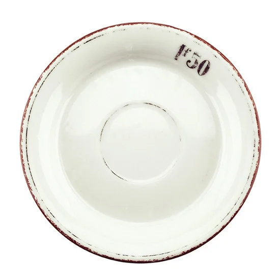 Antique Absinthe Saucer/Coaster, Red Rim 1f50