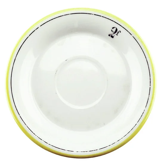 Antique Absinthe Saucer/Coaster, Yellow Rim 2f, Black Line