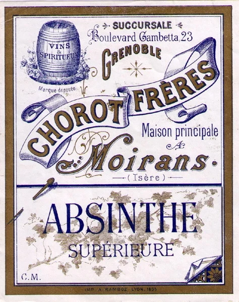 Antique Chorot Freres Absinthe Bottle Label
