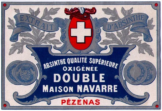 Antique Double Maison Navarre Absinthe Bottle Label