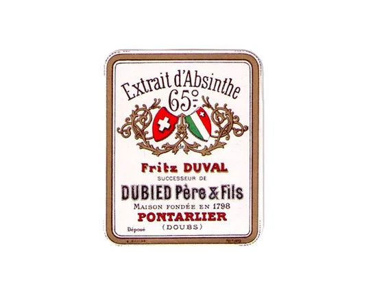 Antique Duval Mini-Mignonette Absinthe Bottle Label, 65 Degree