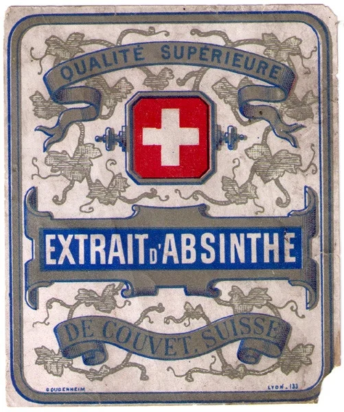 Antique Extrait d'Absinthe Swiss Bottle Label #1