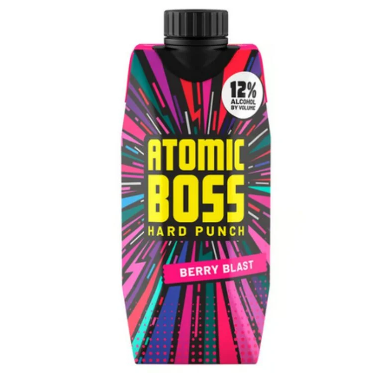 Atomic Boss Berry Blast Hard Punch Box - 500ml x 3