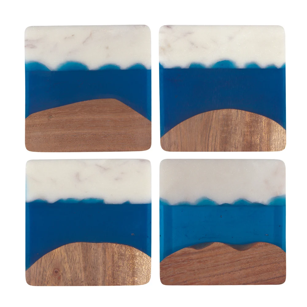 Azure Skyline Coasters (set of 4)