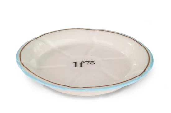 B-Stock - Porcelain Absinthe Coaster/Saucer, 1f75, Lt Blue/Gold