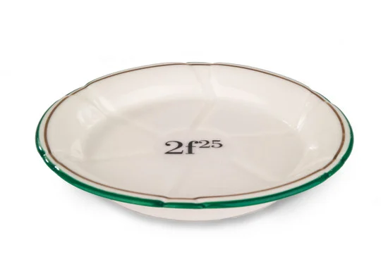 B-Stock - Porcelain Absinthe Coaster/Saucer, 2f25, Green/Gold