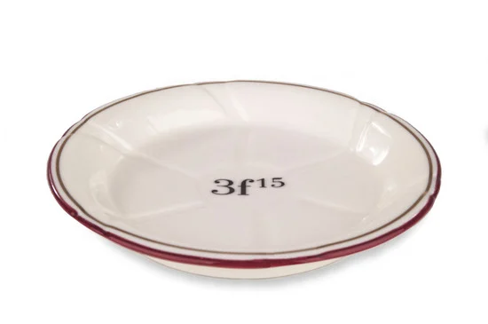 B-Stock - Porcelain Absinthe Coaster/Saucer, 3f15, Red/Gold