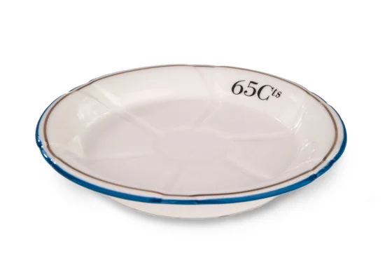 B-Stock - Porcelain Absinthe Coaster/Saucer, 65Cts, Blue/Gold