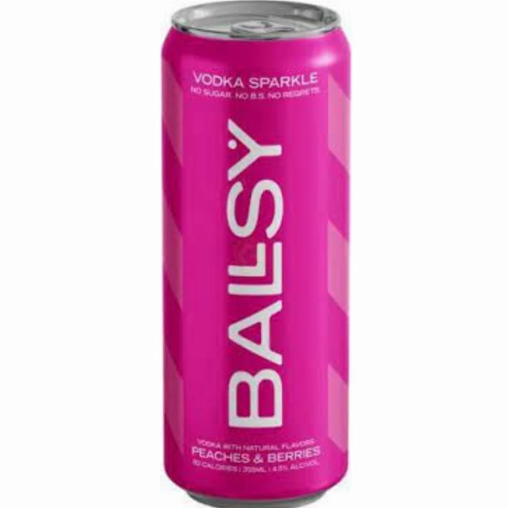 Ballsy Peaches & Berries Vodka Seltzer 355ml Individual Can