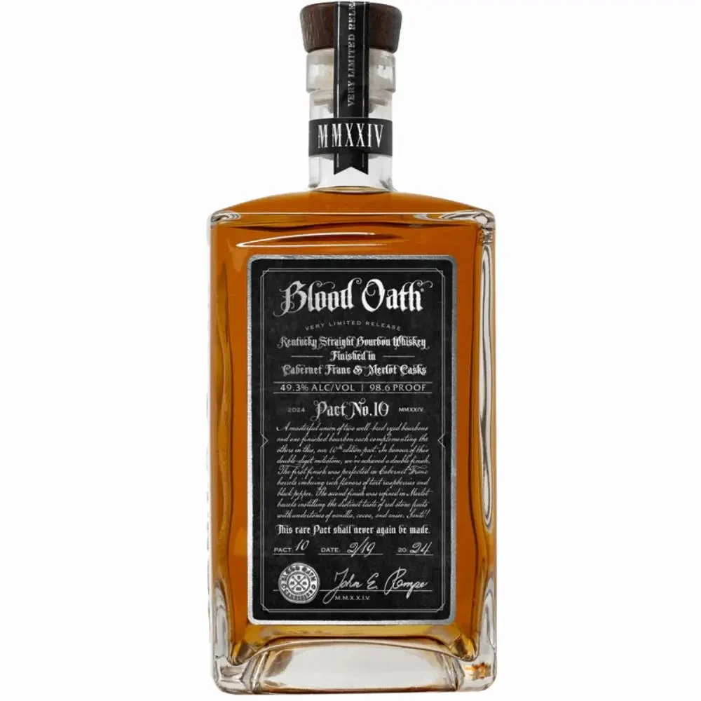 Blood Oath Pact No10 Bourbon Whiskey 750ml 2024 Finished in Cabernet Franc and Merlot Casks