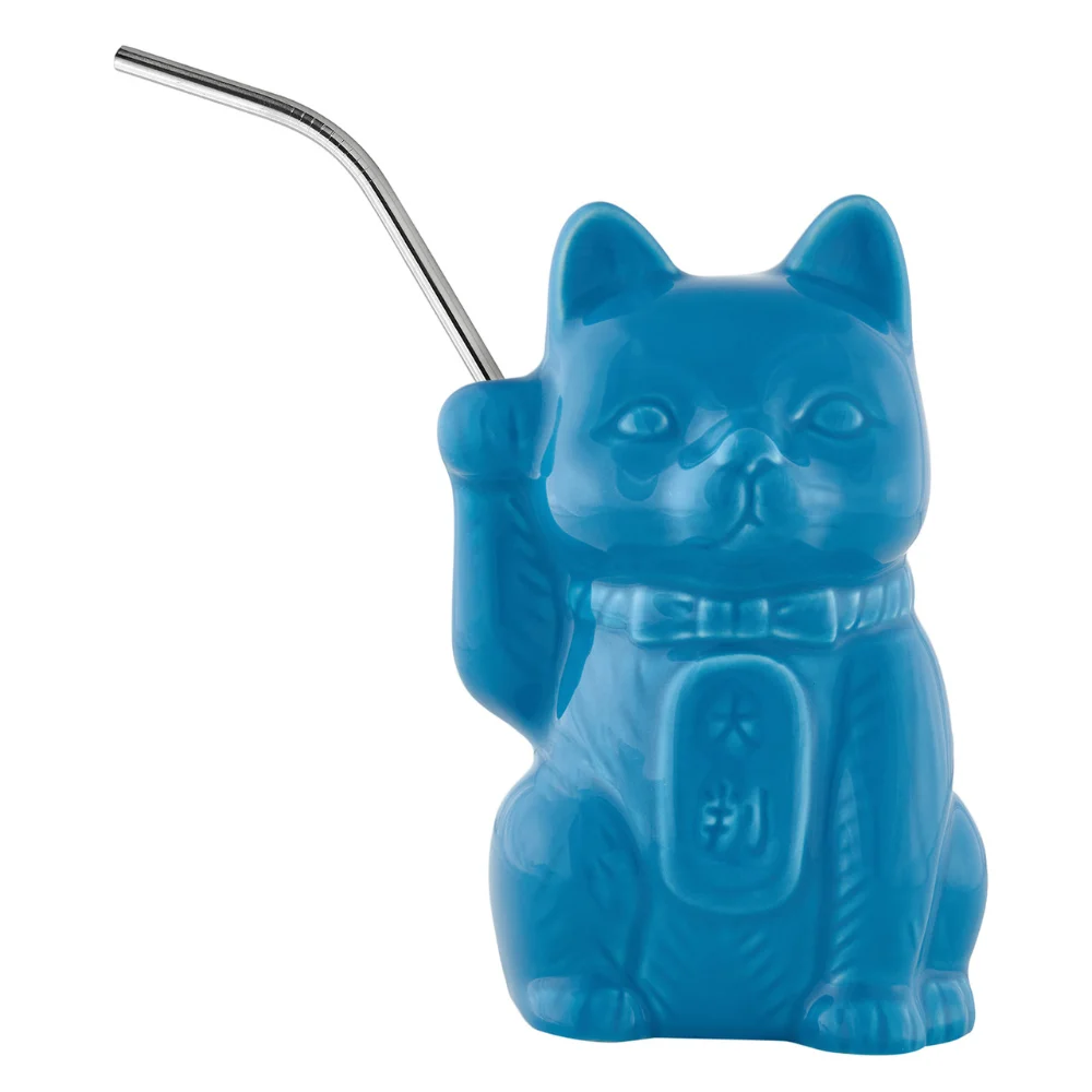Blue Koi Neko Cat Tiki Mug