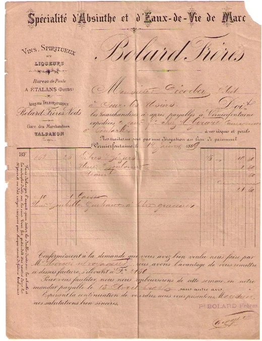 Bolard Freres Invoice