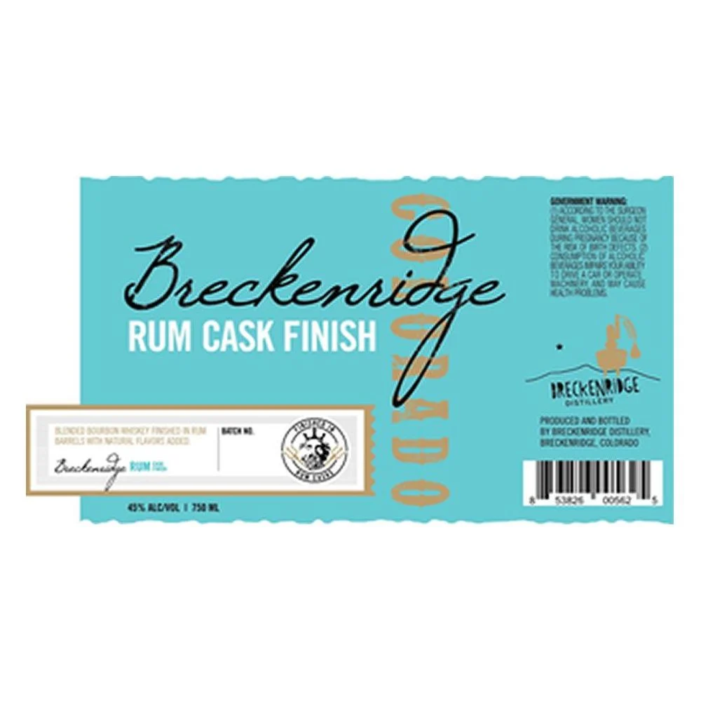 Breckenridge Distillery Rum Cask Finish Blended Bourbon Whiskey