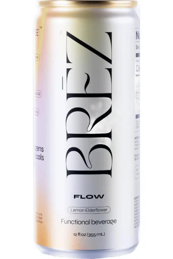 BREZ Flow Lemon Elderflower 2200mg Lion's Mane Fruiting Bodies 4pk 12 oz cans