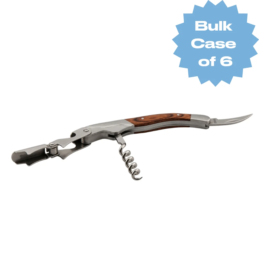Bulk Wooden Double-Hinge Corkscrew (Case of 6)