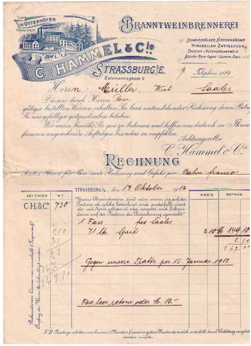 C. Hammel & Cie Invoice