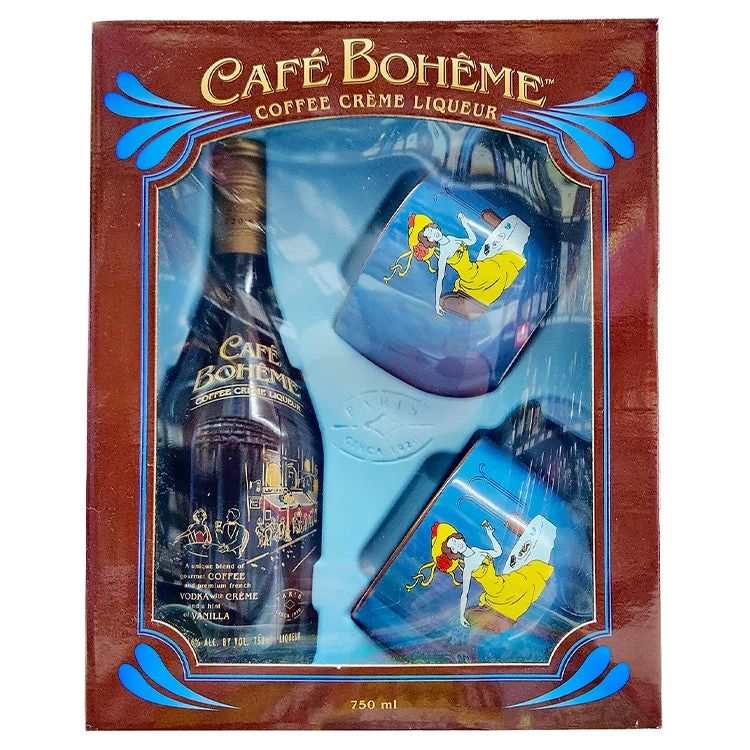 Cafe Boheme Coffee Creme Vodka Gift Set Liqueur - 750ml