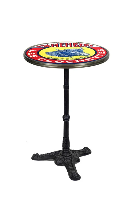 Camembert Les Clochettes French Parisian Bistro Table 20", Brass Rim