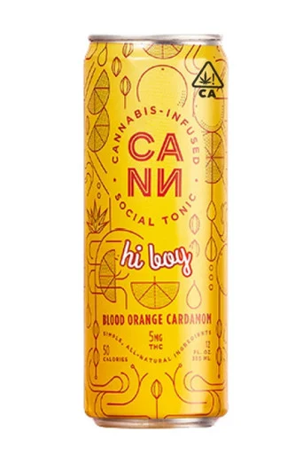 CANN Hi Boy Blood Orange Cardamom 5mg THC 10mg CBD 4pk cans