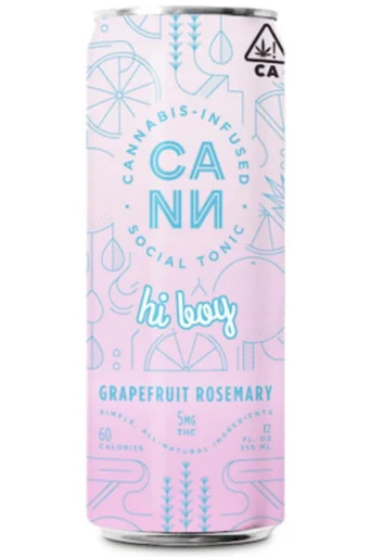 CANN Hi Boy Grapefruit Rosemary 5mg THC 10mg CBD 4pk cans