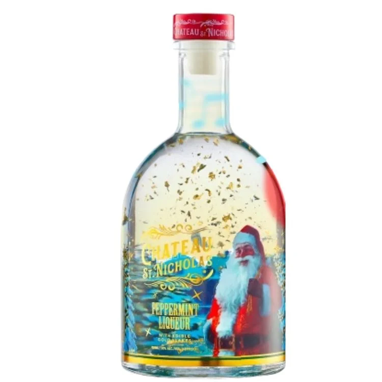 Chateau St. Nicholas Peppermint Liqueur Snow Globe - 750ml