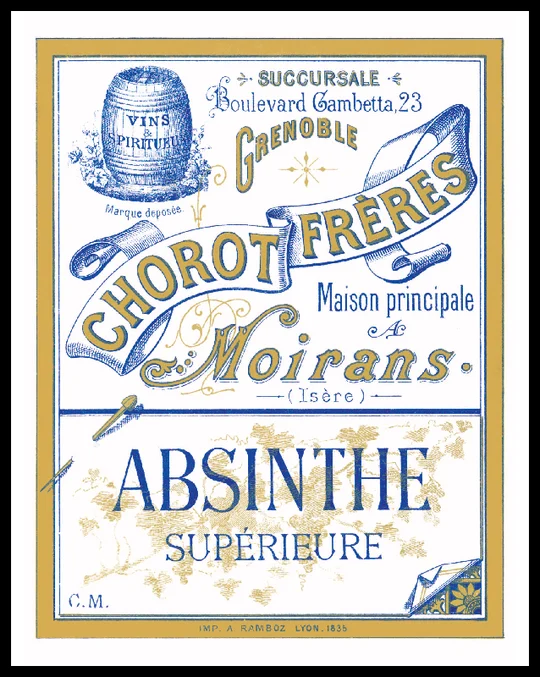 Chorot Freres Absinthe Distillery Label Print