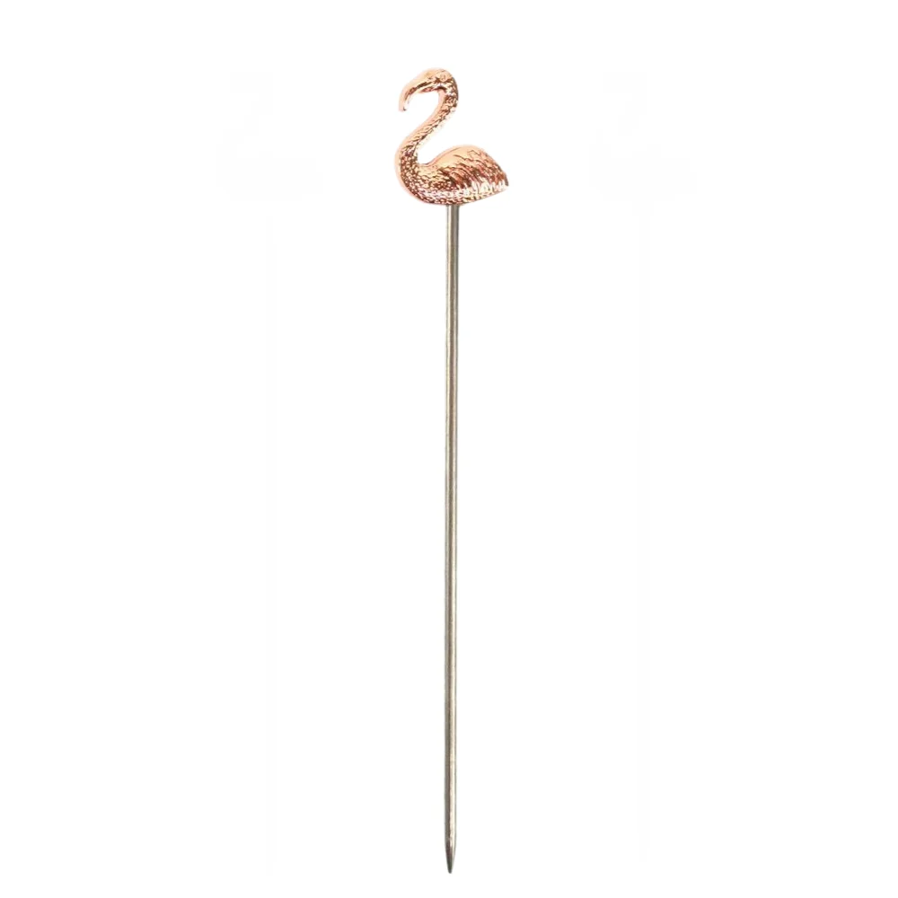 Copper Flamingo Cocktail Pin
