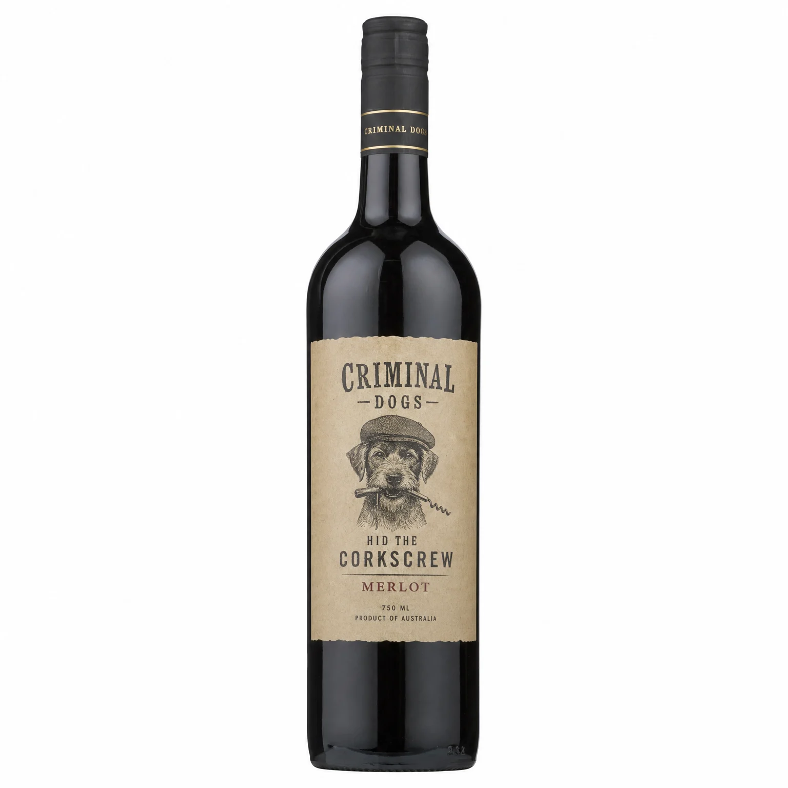 Criminal Dogs Hid The Corkscrew Merlot 750ml