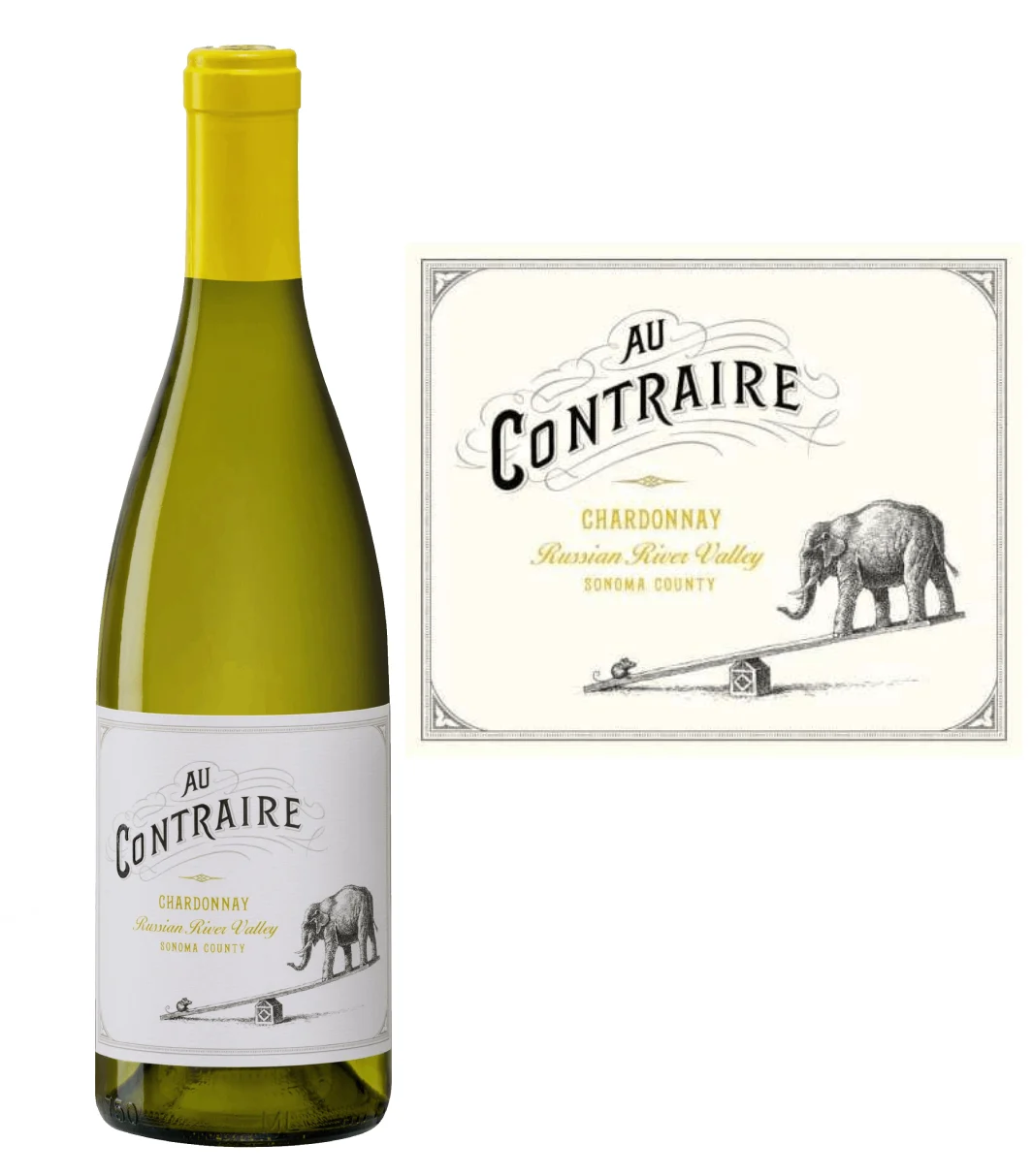 DAMAGED LABEL: Au Contraire Russian River Chardonnay 2019 (750 ml)