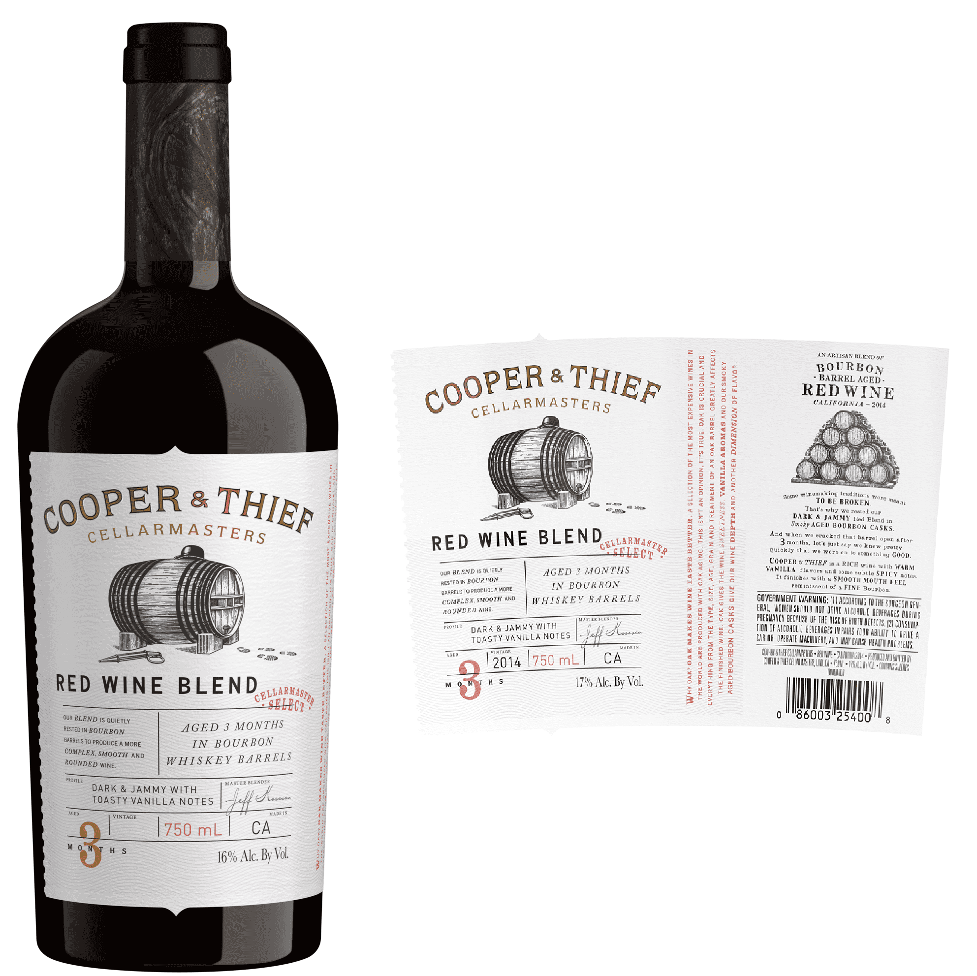 DAMAGED LABEL: Cooper & Thief Bourbon Barrel Aged Red Blend (750 ml)