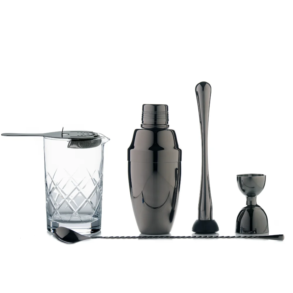Deluxe Gunmetal Bar Tools Set