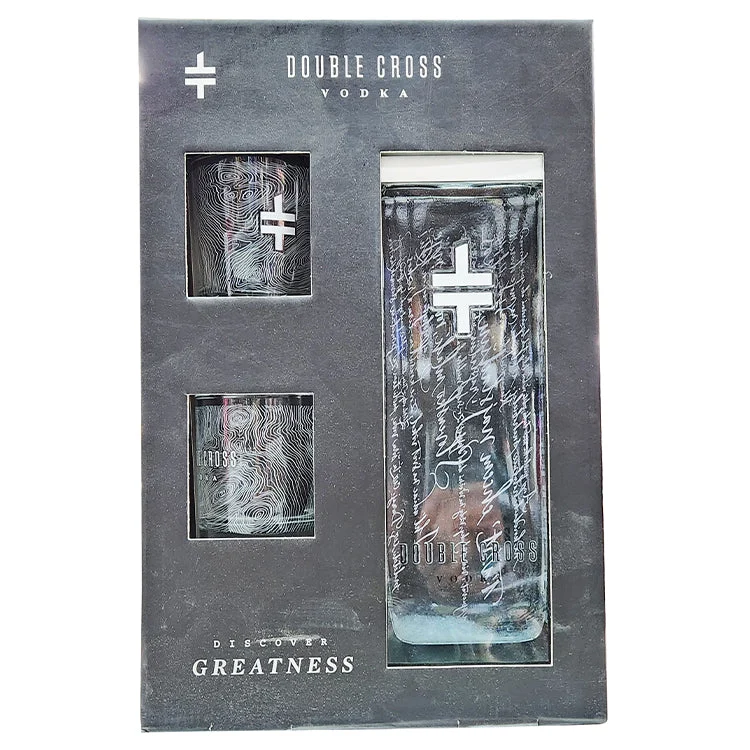 Double Cross Vodka Glass Gift Set - 750ml